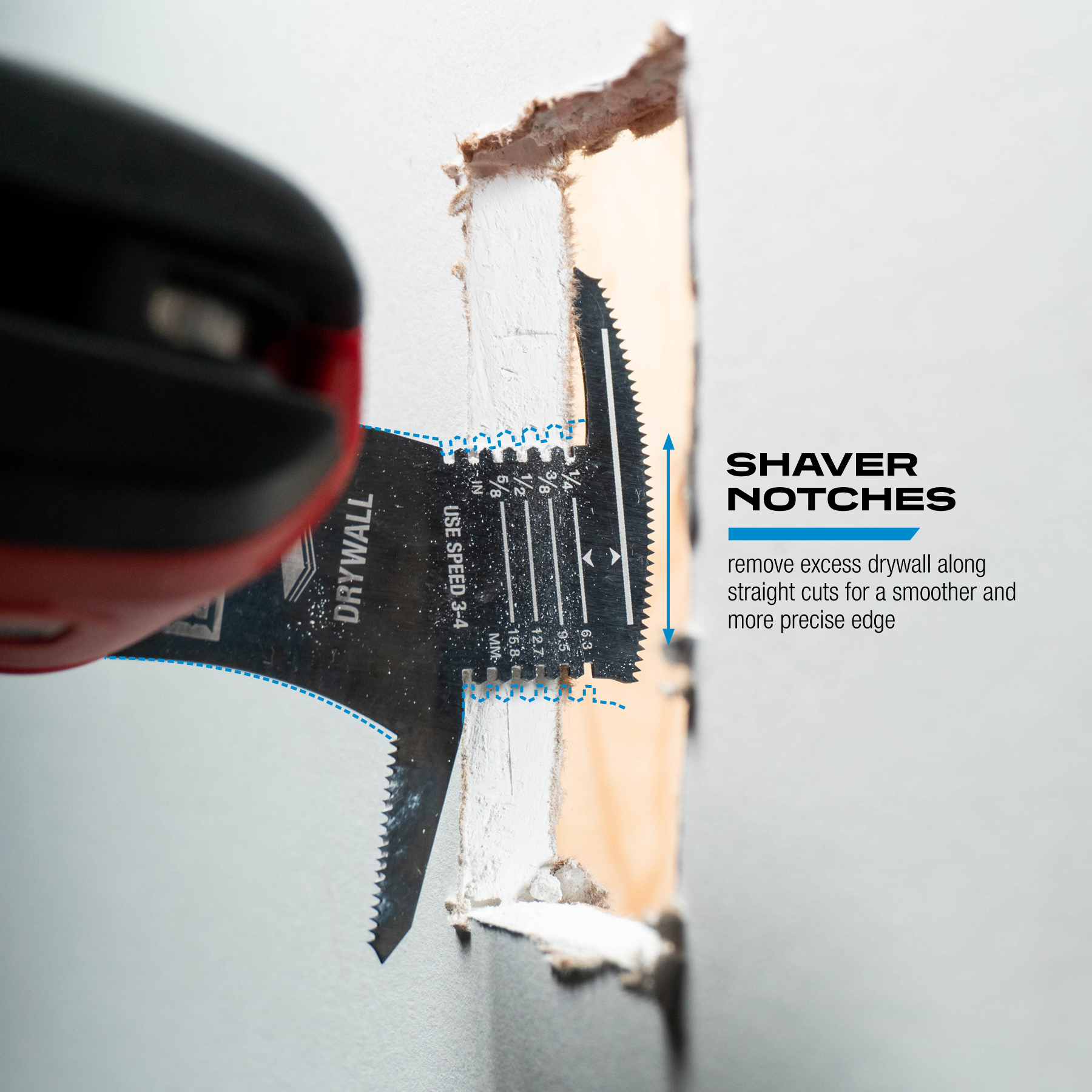 One Fit™ 4-IN-1 Features Drywall Blade